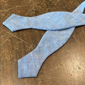 J Crew blue linen bow tie